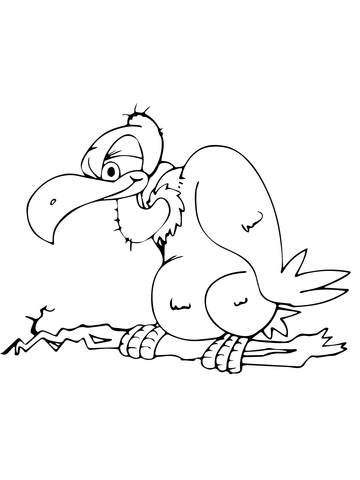 Funny Perched Condor Coloring Page